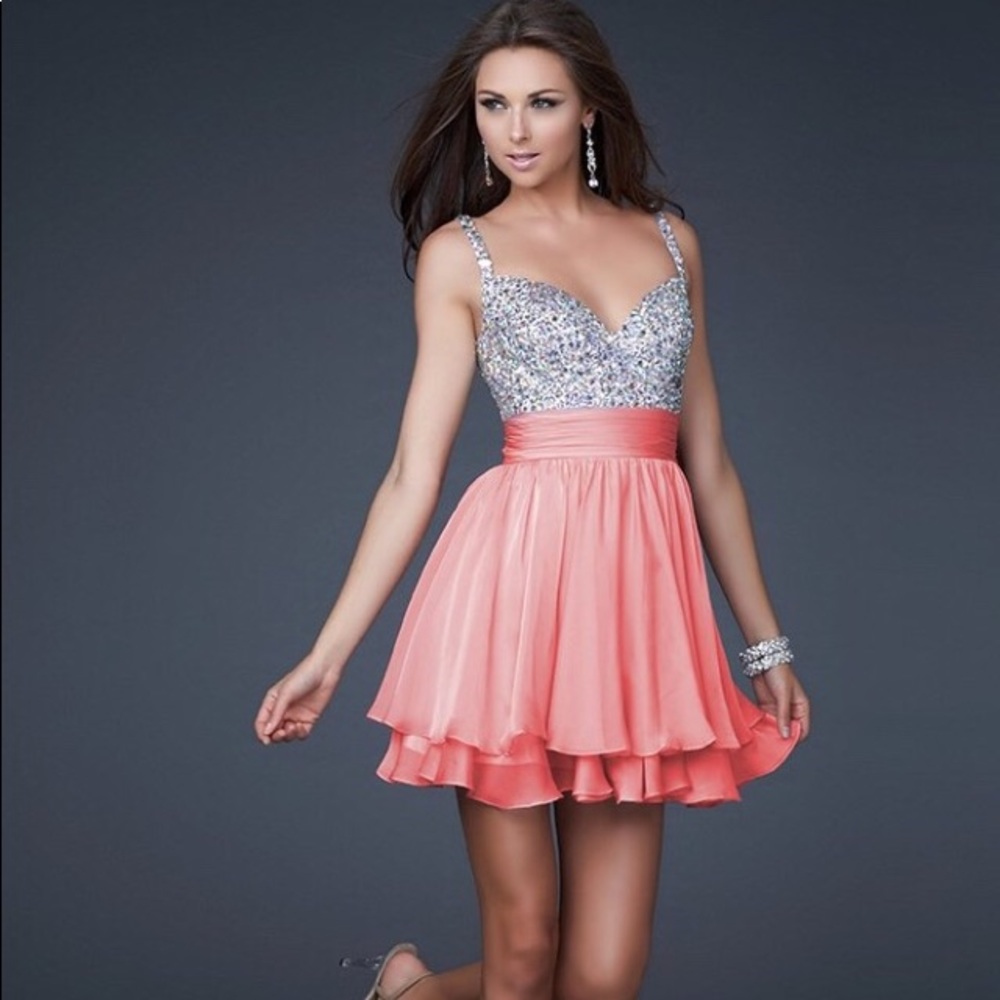 La Femme 16813 in Coral Prom/Homecoming Dress